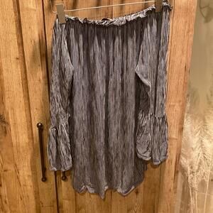 Black and white striped off the shoulder top